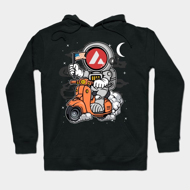 Astronaut Scooter Avalanche AVAX Coin To The Moon Crypto Token Cryptocurrency Blockchain Wallet Birthday Gift For Men Women Kids Hoodie by Thingking About